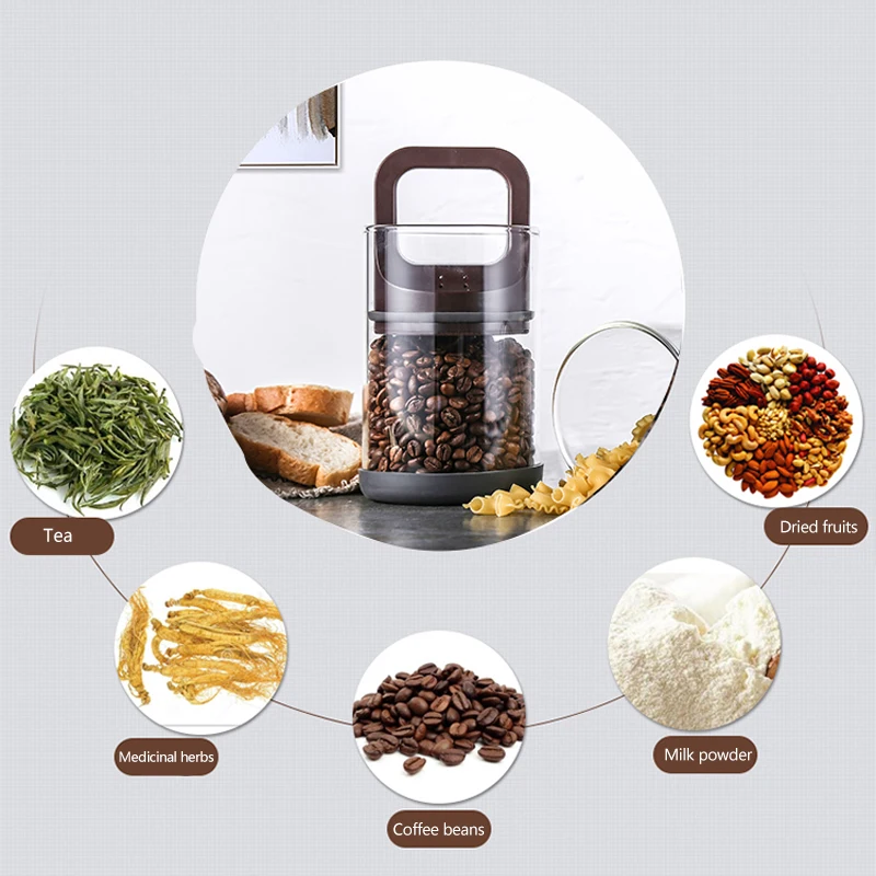 Luftdichter Glasbehälter für Lebensmittel, Tee, Kaffeebohnen, Aufbewahrungsflaschen für die Küche, versiegeltes Glas, für Böden, Bonbongläser, Küchenorganizer_voghion.com
