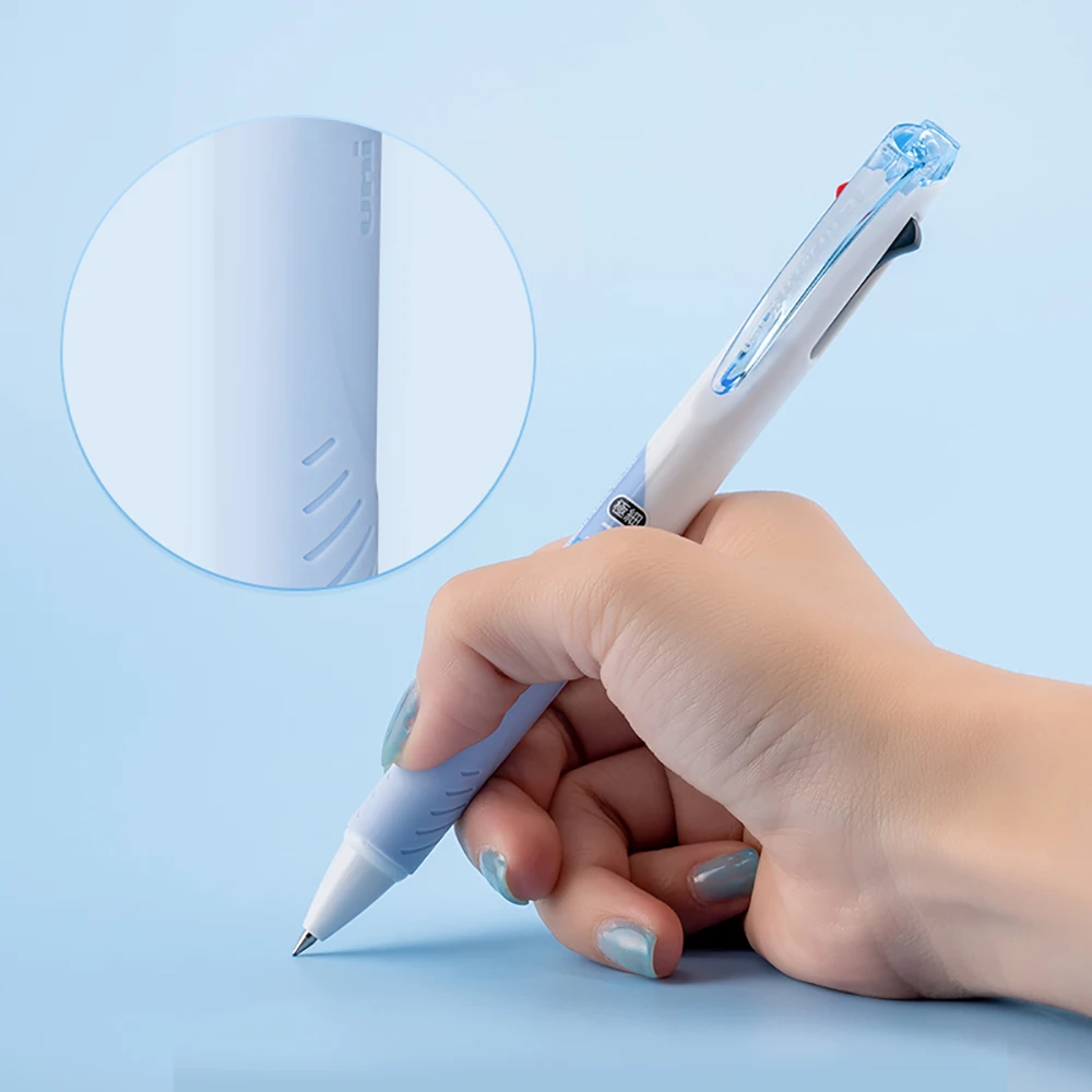 일본 유니 볼펜 SXE3-400 다기능 젤펜, 블랙 테크놀로지 퀵 드라이 잉크, 회전 아웃 리필 0.5mm, 0.7mm, 3 in 1