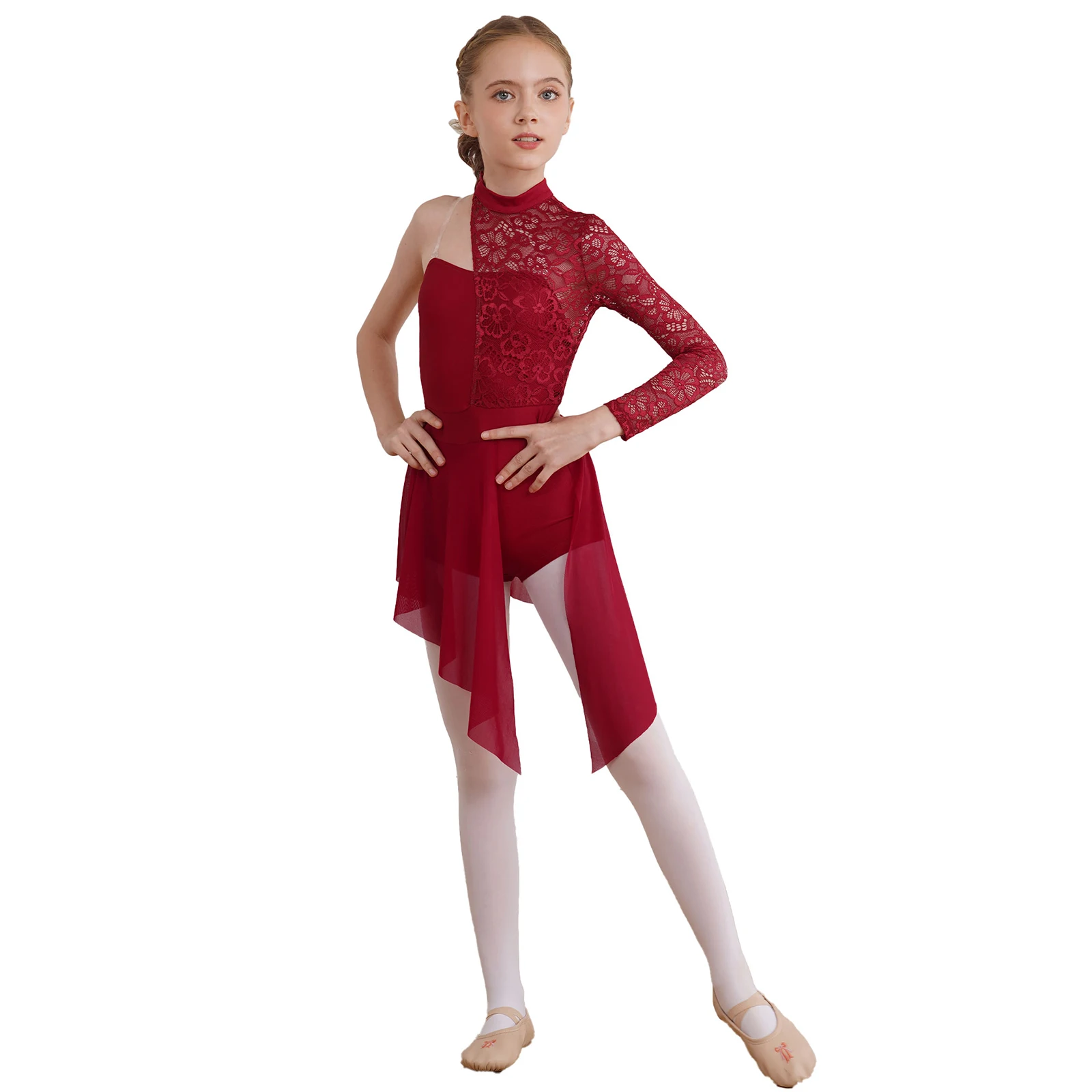 Детское современное Lyrical танцевальное платье для девочек, костюм для фигурного катания, цветочное кружево, стиль Латиноамериканский джаз, ча-ча, Одежда для танцев