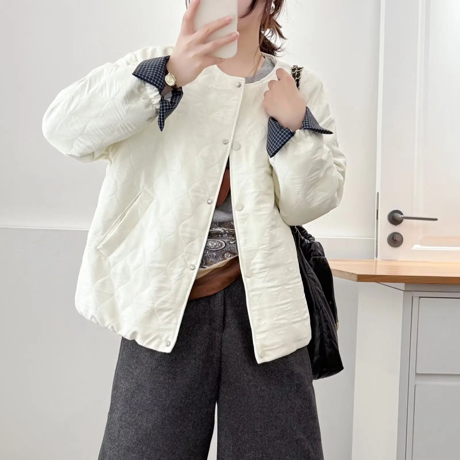 XXXXL Fashion Plus Size Women's Parkas Fake Two Pieces Padded Jackets For 2025 autumn/winter Korean Style Casual Warm Coats 2508