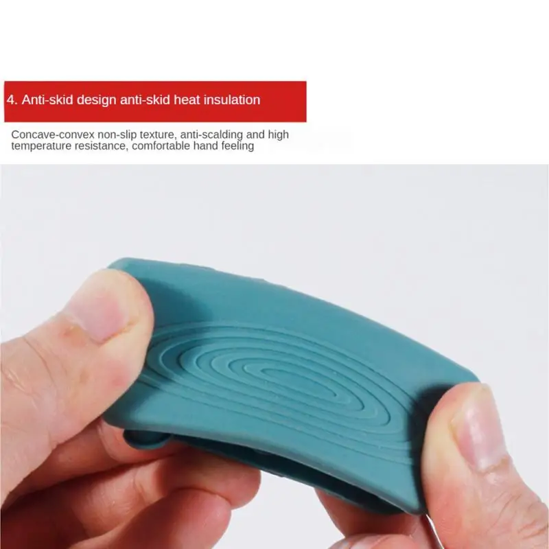 2Pcs Silicone Pan Handle Cover Heat Insulation Covers Pot Ear Clip Non-slip Steamer Casserole Pan Handle Holder Kitchen Gadgets silicone pan handle cover