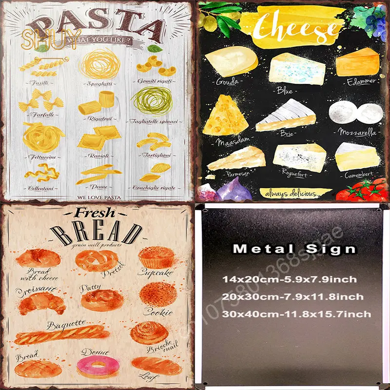 

Retro Fast Food Menu Tin Matel Sign DIY Posters Cafe Pub Club Restaurant Wall Decor Plaques Cheeze Vintage Art Panting Pictures