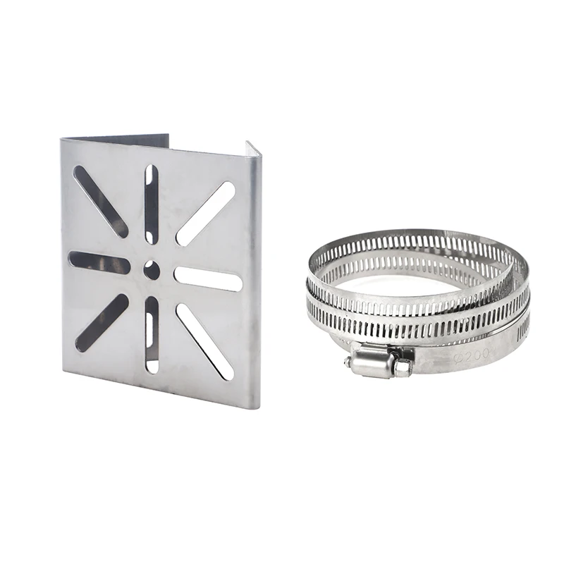 Outdoor Pole Monitoring Bracket Univsesial Adapter Plate 100/200mm Long Hoop Stainless Steel Camera Mount Panel 1 Set