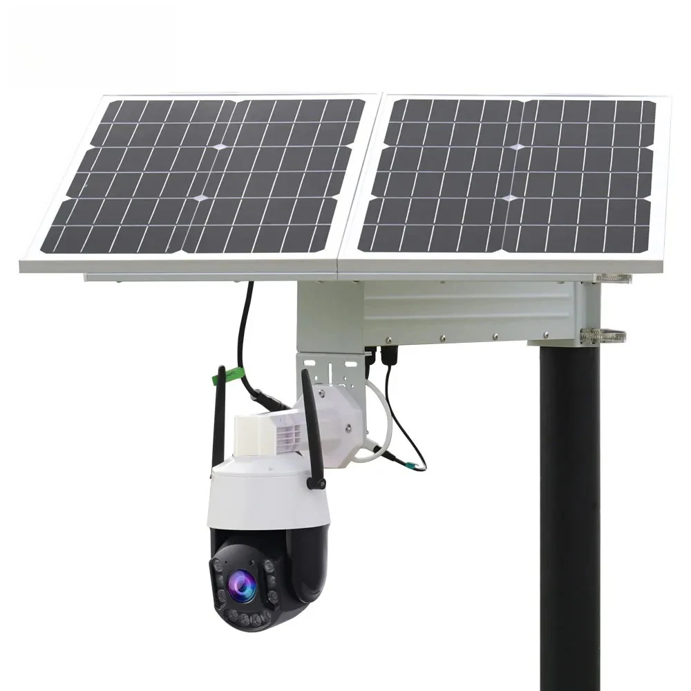 TecDeft ODM 자동 인체 추적 GSM 알람 4K 30배 줌 WIFI 5MP 야외 태양광 배터리 PTZ 태양광 카메라 4G 심카드