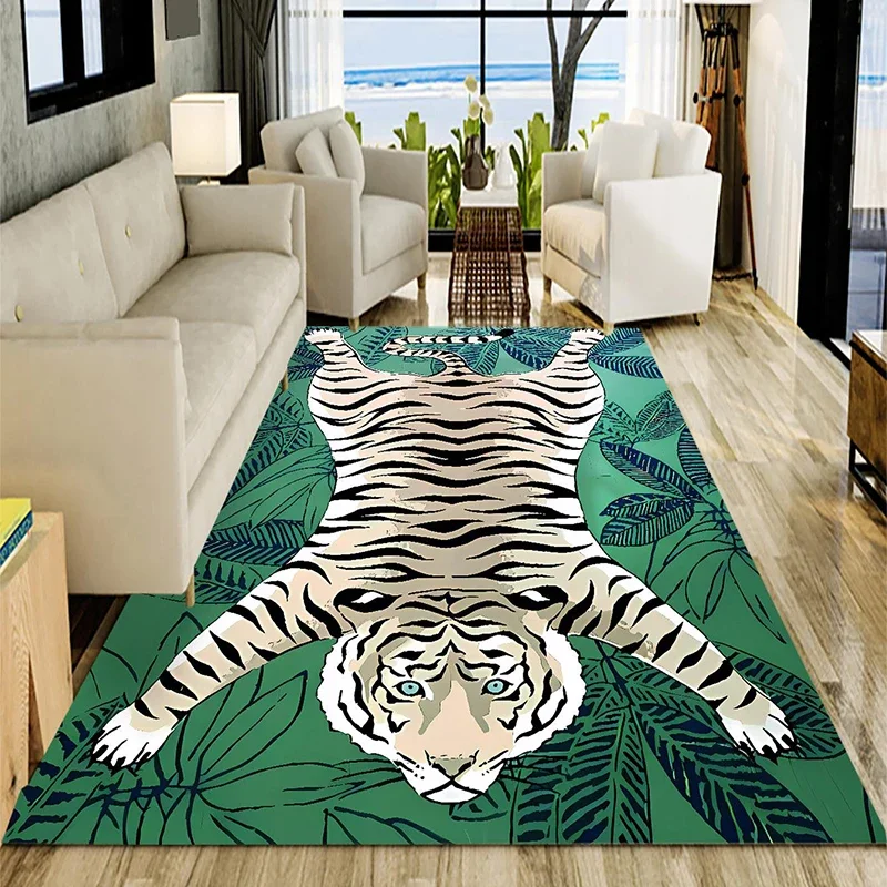 

Tiger Carpet for Living Room Home Decoration Large Rug Animal Bedroom Bedside Non-slip Floor Mat Machine Washable Area Rugs