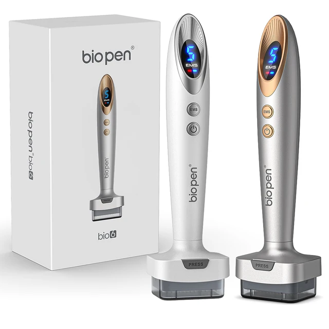 Microneedling pen with LED and EMS for skin and hair growth
