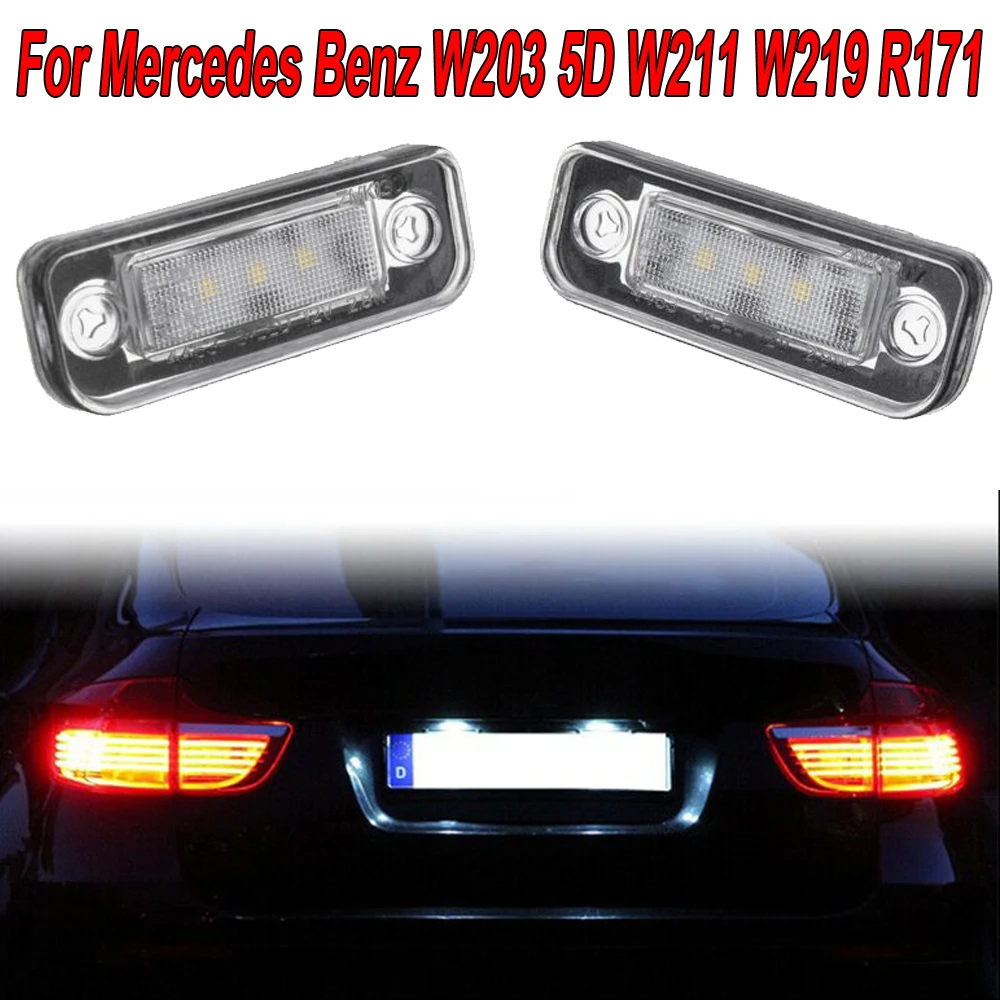 2pcs Canbus LED License Number Plate Light Assembly Replacement For