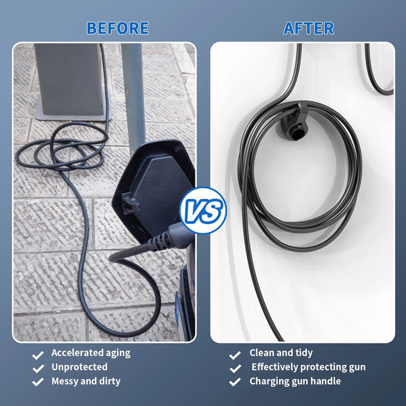 J1772 EV Charger Holder Fixed Base Charger Nozzle Holster Dock Electric Vehicle Car NEVs Wall-Mount Gun-Head Socket Connector ev charger