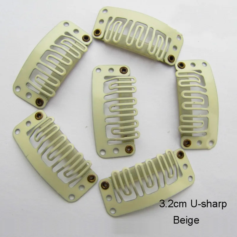 Hair Accessories Hair Clips 10 Pcs/set Black Hair Extension Clip U Shape Weave Toupee Wig 6 Teeth Snap-Comb Clips Styling Tools 32mm 4 Color Hat Fixing Tool