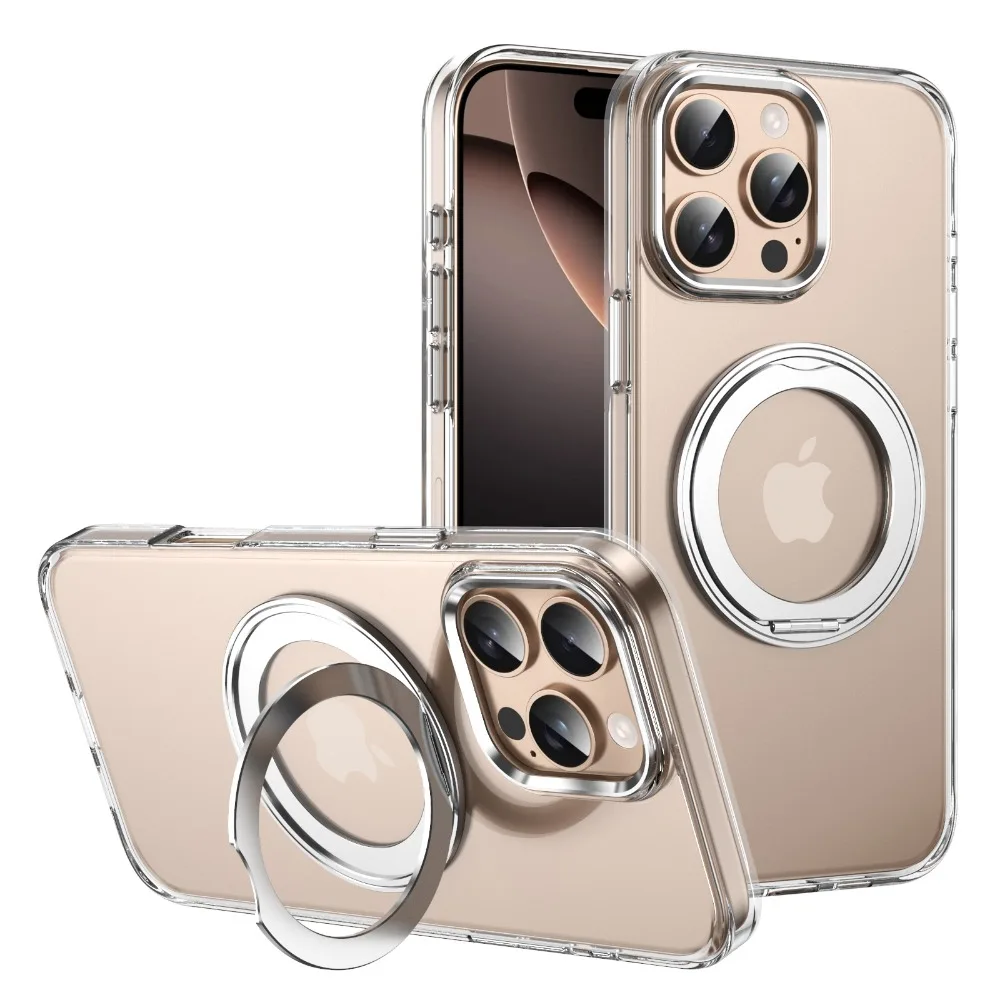 Magnetic-Transparent-360-Rotating-Bracket-Phone-Case-for-IPhone-16-15 ...