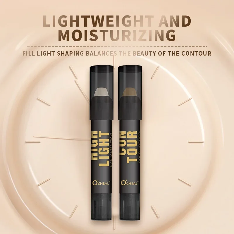 Waterproof Highlighter Contouring Bronzer Stick Long Lasting Brightening Concealer Pencil 3D Face Nose Shadow Makeup Corrector