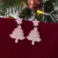 Cute Frog Christmas Hat Stud Earrings for Women Fashion Xmas Jewelry Tree Star Crystal Piercing Dangle Ear Drop New Year Gift - Image 5