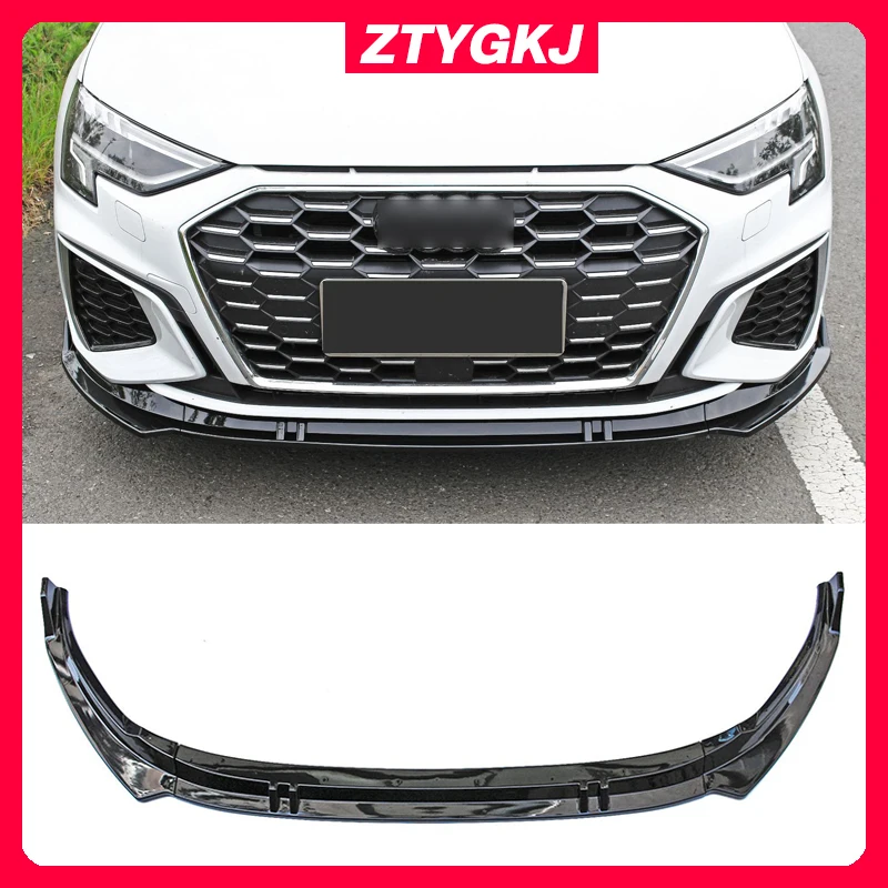 

3 PCS ABS Material Front Spoiler Bumper Lip Splitters For Audi A3 S3 Sline 2021-2022