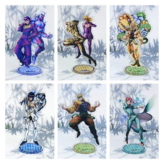 Jojos aventura bizarra anime figura giorno giovanna bruno bucciarati  acrílico dupla face hd design sinal de pé modelo decoração