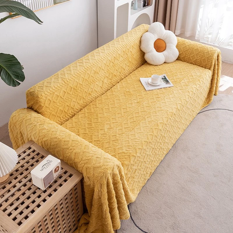 Double-sided Knitted Jacquard Sofa Throw Luxury Velvet-knit Reversible Slipcover Full-coverage Insulated Stretchable Couch Cover Double-sided Knitted Jacquard Sofa Throw Luxury Velvet-knit Reversible Slipcover Full-coverage Insulated Stretchable Couch Cover