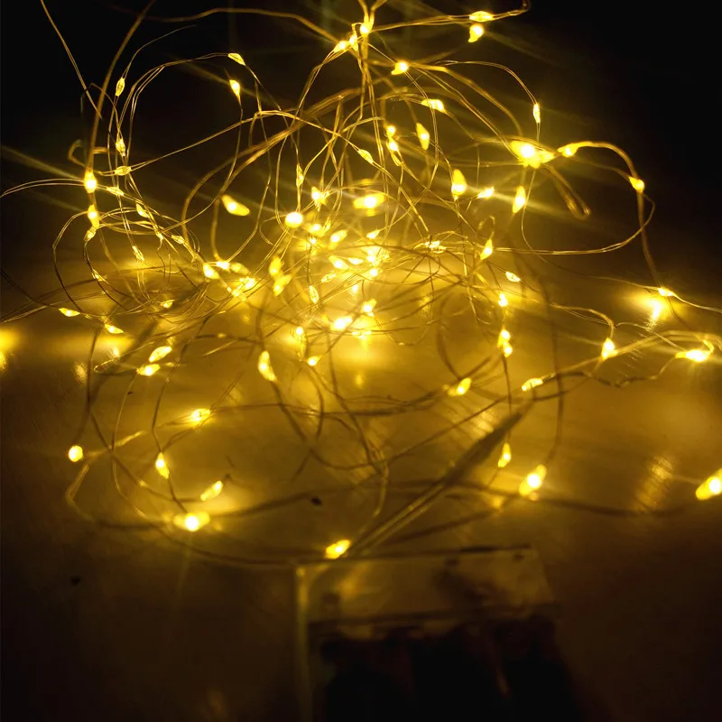 Vibrant LED Fairy String Lights - Battery-Powered Copper Wire for Festive Decor & Gift Giving