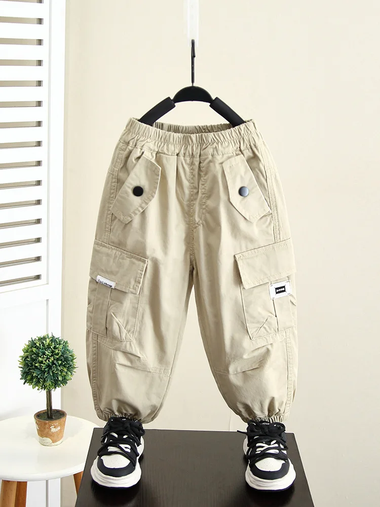

New Boys Cargo Pants Children Outfits Tracksuit Cotton Trousers Kids Outwear Pants Boys Girls Casual Loose Pants 2-10 Years