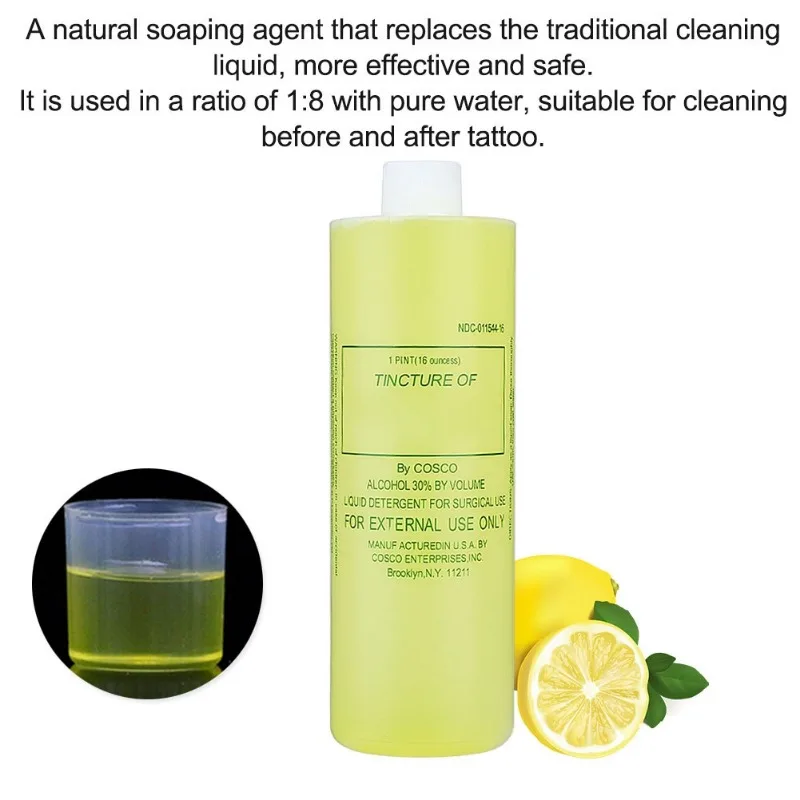 480ML Tattoo Green Soap Supplies Tattoo Machine Cleaning Analgesic Effect Wound Skin Aftercare Cleaning Liquid Soap Ink