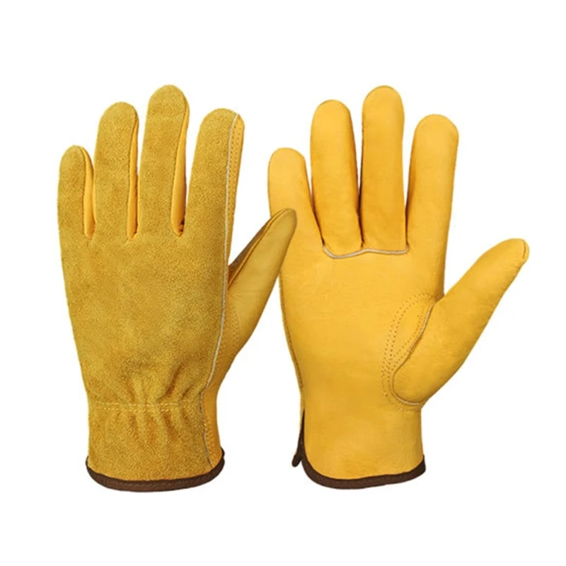 BreathableCowhide Gloves for Men and Women for Gardening and Welding Drop Shipping