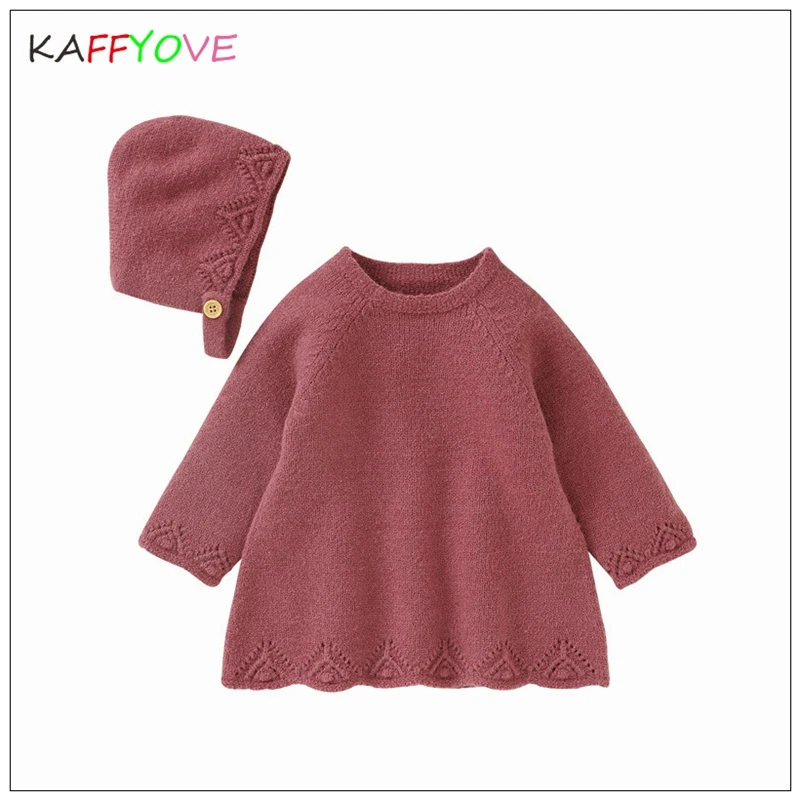 

Kids Winter Sweater Full Sleeve Autumn 2023 New Style Casual Dress Cap New Year 0-2 Yrs Infant Vestidos Xmas Baby Sweater Tops