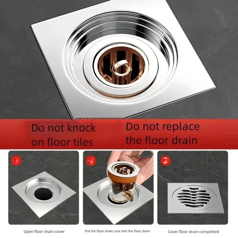 6/1PCS Gravity-Induction Floor Drain floor drain core floor drain filter floor drain deodorant floor drain -Core Toilet Deodorant Anti-Odor No Smell Bathroom Toilet Sewer Shower Drain for Bathtub