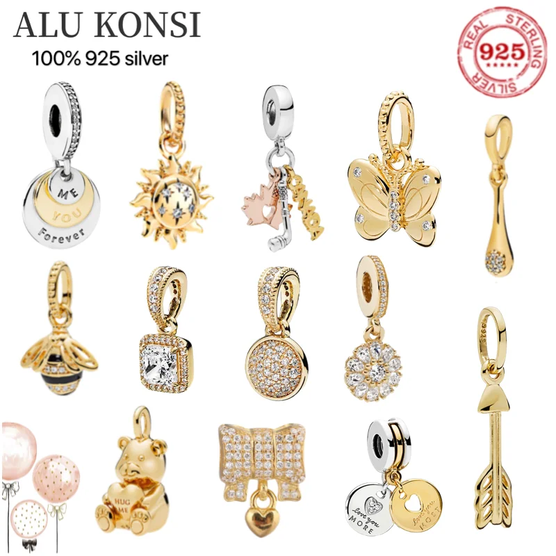 

2021 Аутентичные оригинальные подвески-зажимы в виде светящихся солнцезащитных элементов 100% дюйма, подвески золотого цвета, подходят для женских браслетов «сделай сам», ювелирные изделия