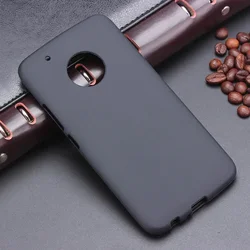 Slim Gel TPU Anti-Skid Soft Case for Motorola Moto G5 Plus - 5.2 Back Cover Rubber Silicone Protection (Black)