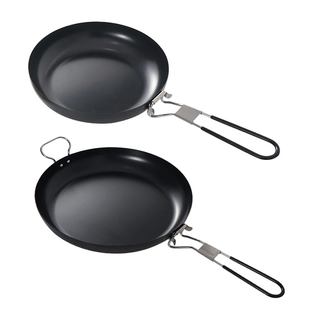 Nonstick Frying Pan Portable Barbecue Frying Pan Foldable Handle with Scratch-resistant Coating Barbecue Camping Cookware