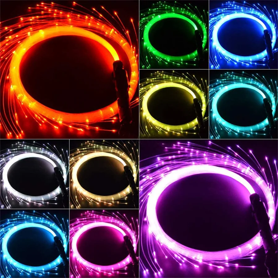 Creative RGB LED Fiber Optic Dance Whip Rechargeable Fiber Optic Whips