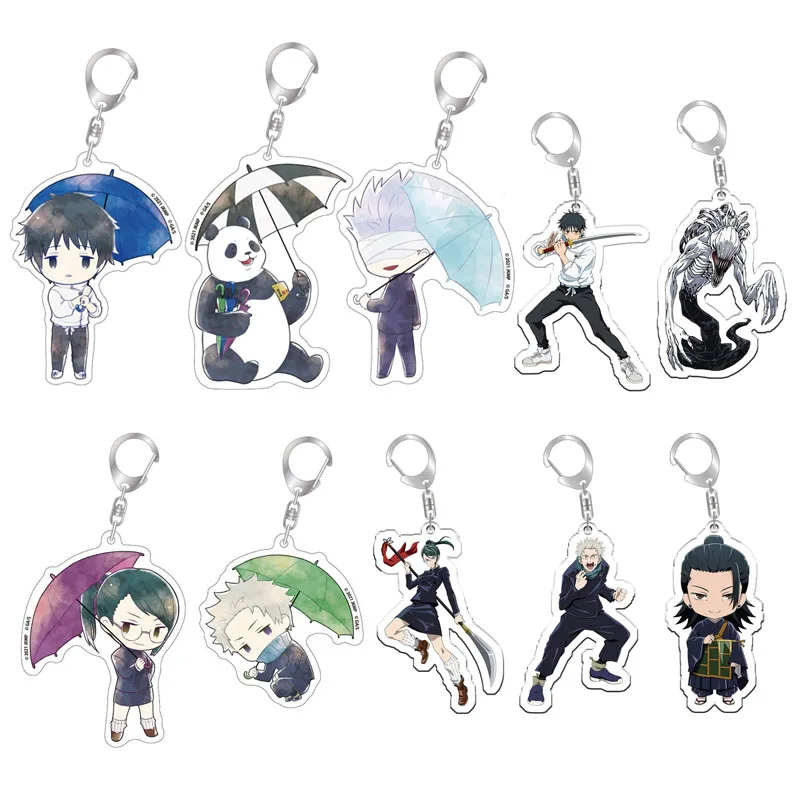 Anime Jujutsu Kaisen Key Chain Acrylic Cartoon Figure Yuji Itadori Kugisaki Nobara Keychains