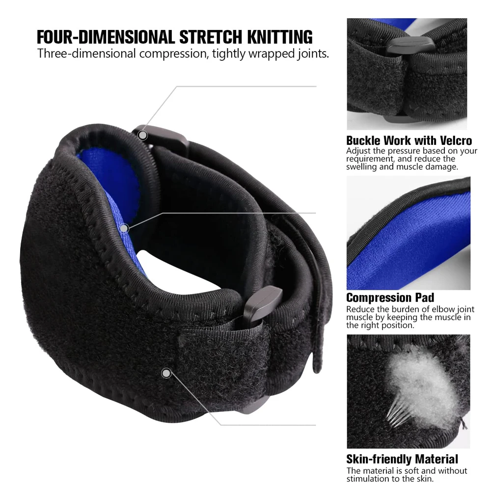 Generic (1 PC Blue Elbow Pad)1 PC Tennis Elbow Brace For Tendonitis