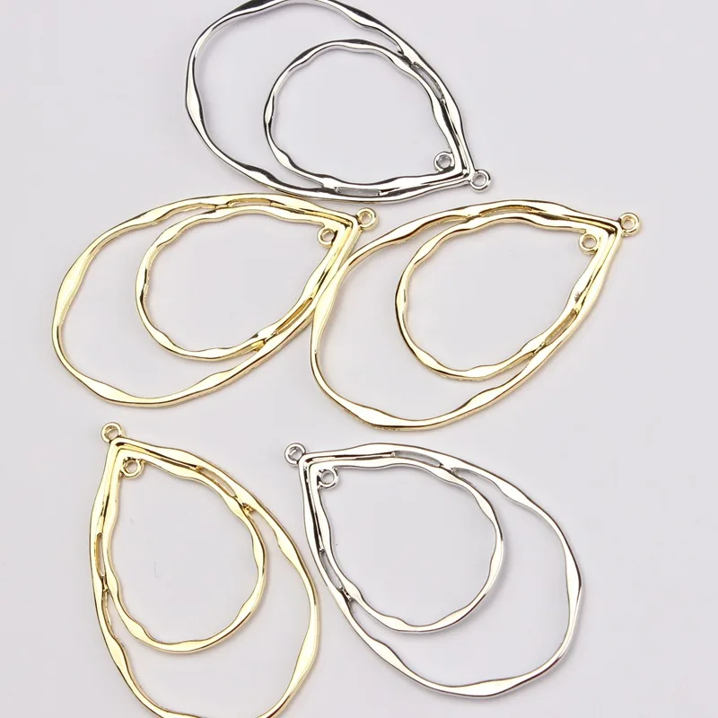 DIY Jewelry Making Supplies Geometric Zinc Alloy Charms with Hollow Design - 5