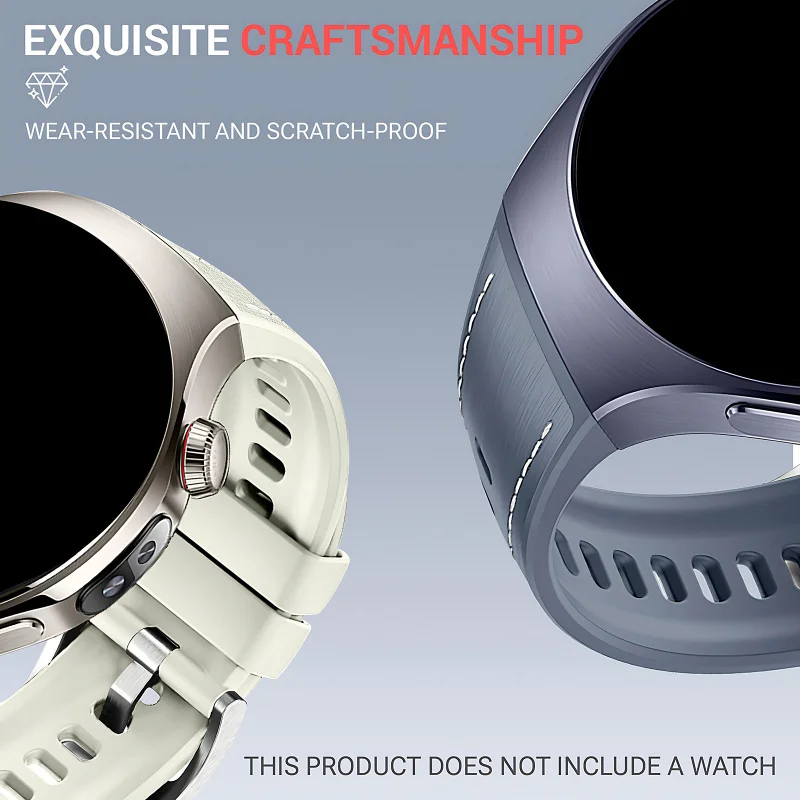 Premium Silicone Strap with Metal Buckle, Adjustable and Stylish Smartwatch Accessory