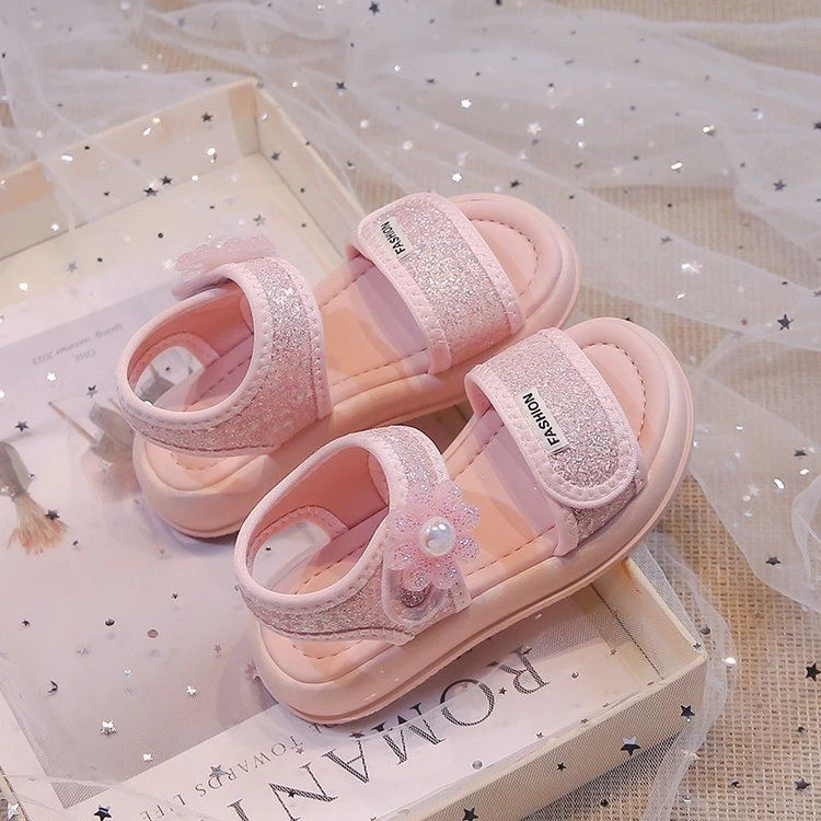Girls Pink Sandals Anti Slip Soft Sole Toddler Beach Shoes