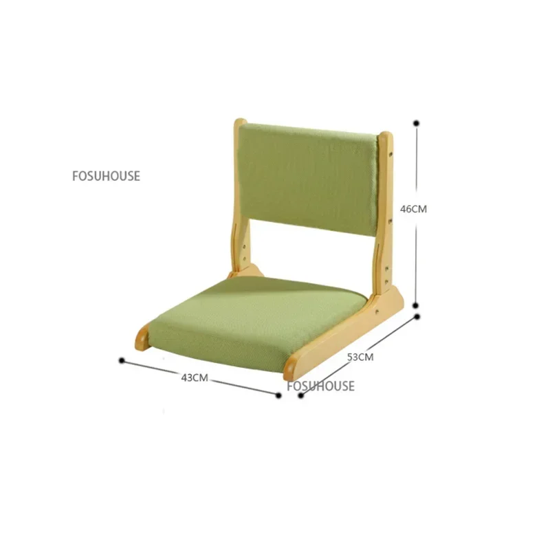 Japanese Tatami Chair Living Room Furniture Foldable Backrest Lounge Chair Bay Window Bed Legless Solid Wood Lazy Chairs Z