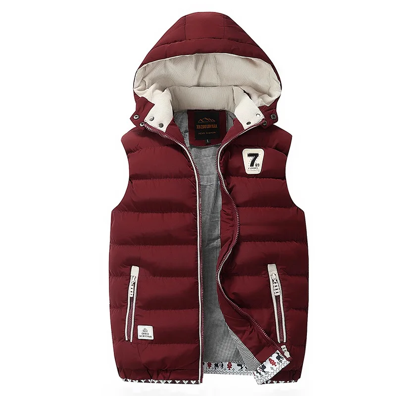 5XL Men Winter Vest Hood Detail