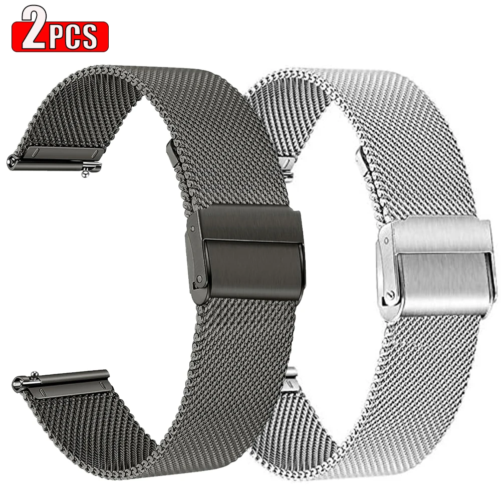 Universal Metal Watchband - Quick Release Strap, 20mm & 22mm