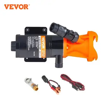 VEVOR RV Portable Macerator Pump 12V 12GMP with Detachable Quick Connection Valve Metal Hose Clamp Power Cord for RV Motorhome 1