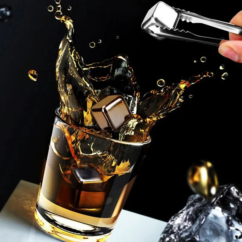 Stainless Steel Ice Cube 304 Material Bar Cube Metal Ice-Cold Beer Drink Whiskey Set Metal Quick-Frozen Ice Cubes
