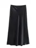 622-ff4a40.jpg Mooyufon femmes mode 2024 printemps nouveau Satin Texture nœud décoration Vintage Chic femme taille haute H ligne jupes longues Mujer