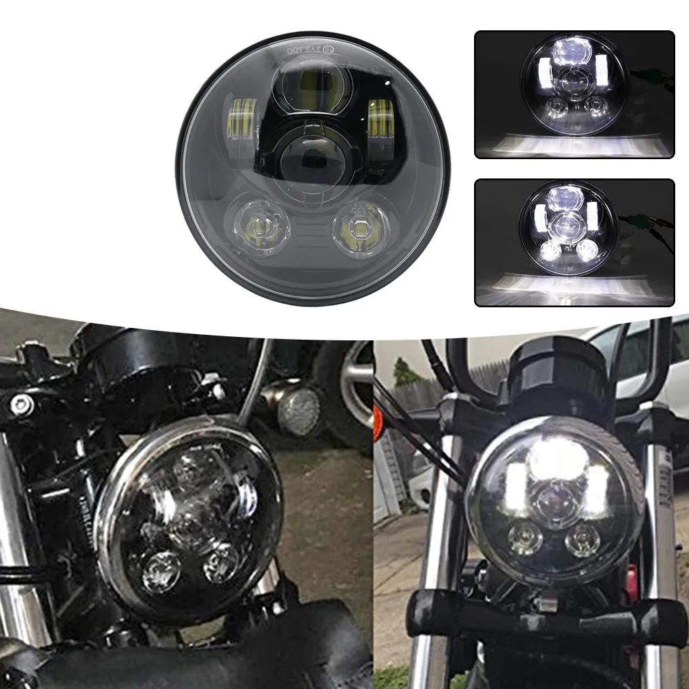 5-3/4" LED Headlight Halo DRL For Honda Shadow Sabre VT VF 750 1100 1300 1800 