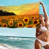 3D Printing Sunflower Microfiber Blanket Quick Drying Beach Towels Oversized Printing Super Absorbent Pool Towel Blanket 1