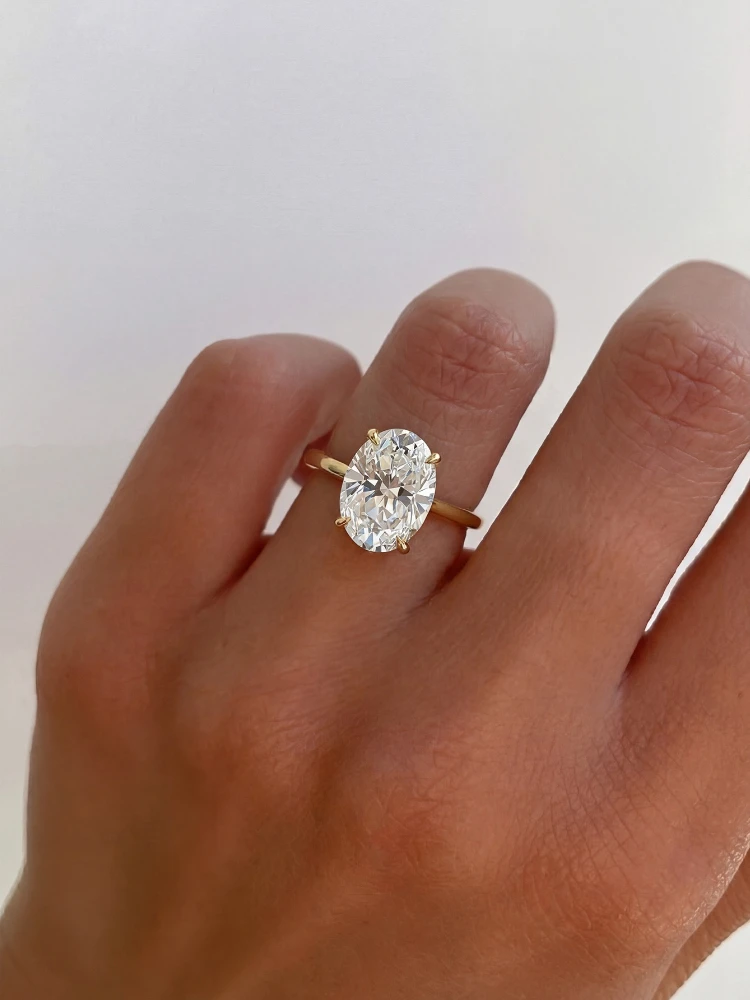 925 Sterling Silver Shiny Gorgeous 1-8CT Oval Zircon Ring For Women Engagement Wedding Luxury High Quality Fine Jewelry Image 8