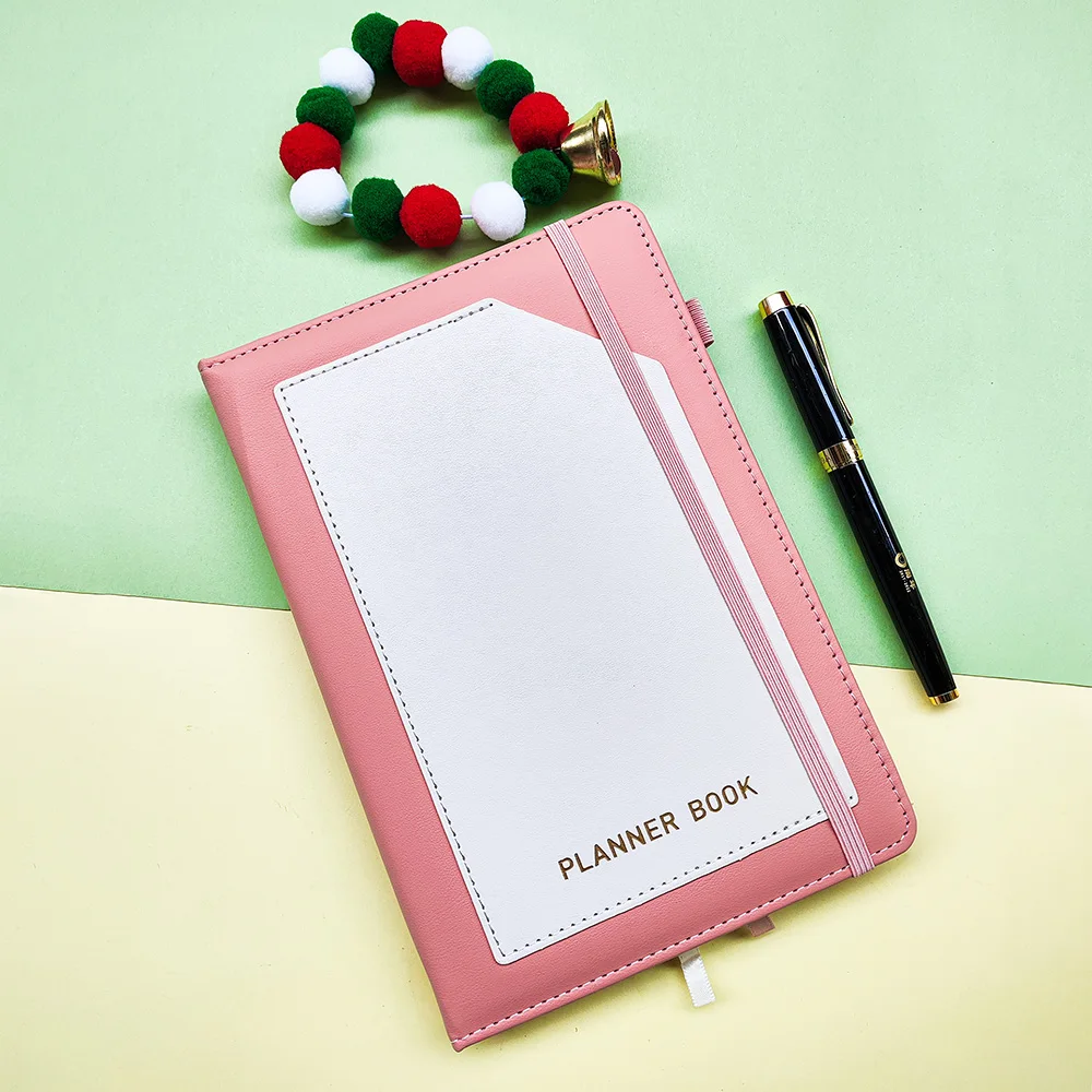 2025년 플래너 A5 월간 플래너 날짜 없는 주간/일간 타임라인 관리 효율성 하드커버 노트북 위클리 플래너