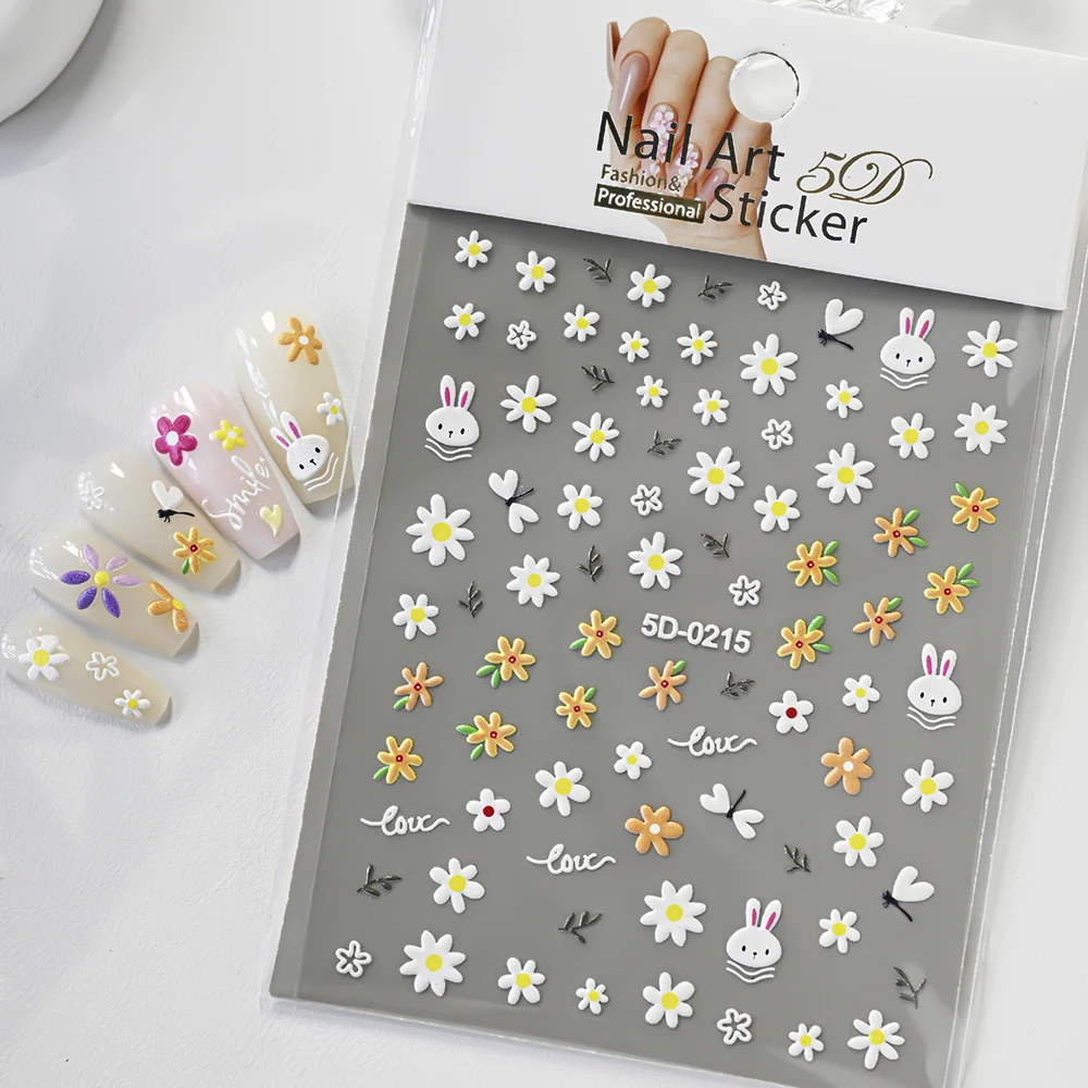 French Gradient Nail Sticker 3D - Crescent Design Nail Decal & Manicure Guide
