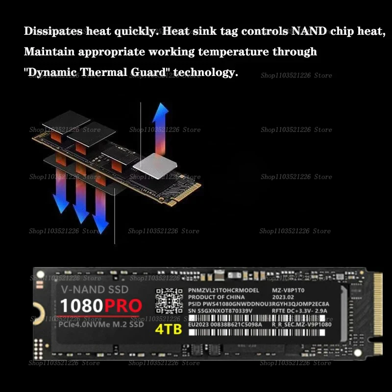 PC ũž Ʈ PS4 PS5  ϵ ̺ 2280 HDD M.2 ϵ ̺, 1080PRO 990PRO M2 NVMe SSD, 1TB, 2TB, 4TB PCIe 5.0*4, ǰ