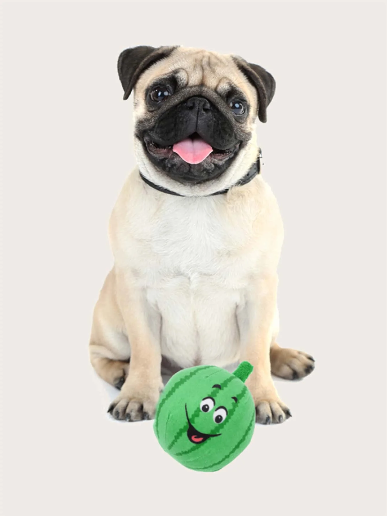 1pc Adorable Pet Dog Plush Squeaky Toy - Soft Cartoon Green Watermelon Shape Pet Sound Toy for Dogs Puppies Teething, Playing