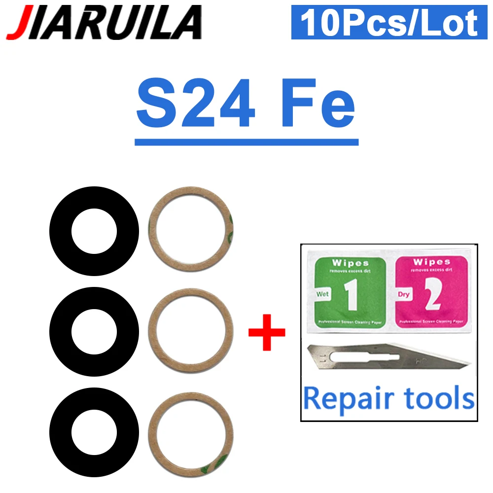 10-Pack Rear Camera Glass Lens with Adhesive Stickers