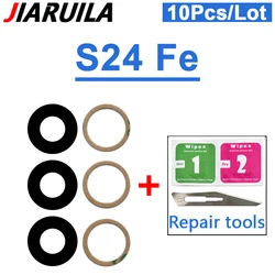 10 - Pack Rear Camera Glass Lens with Adhesive Stickers (S24 Fe)