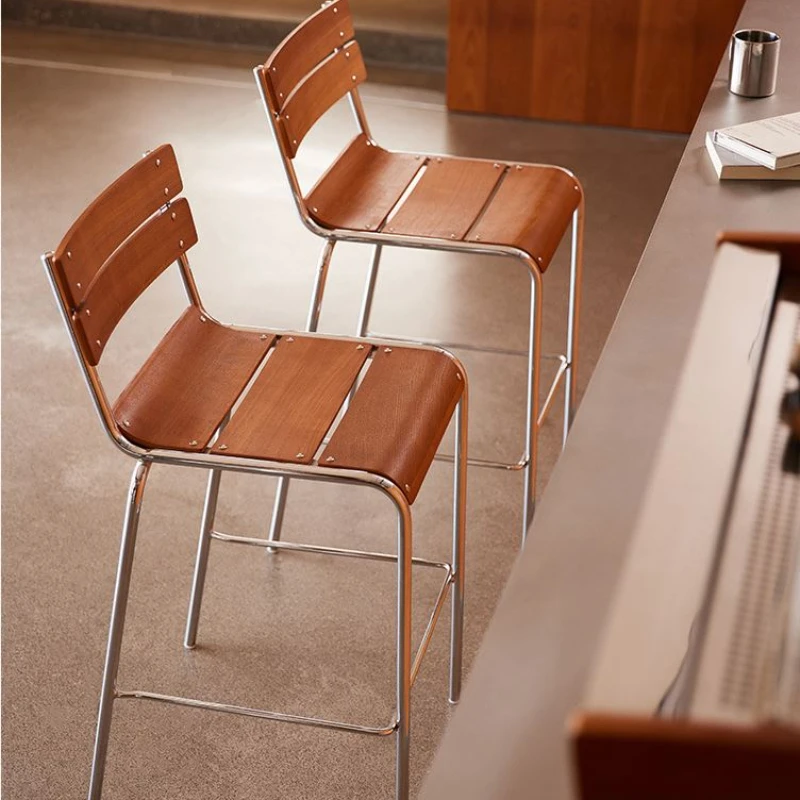 

Vintage Bar Chairs Living Room Iron Bar Stools Outdoor Simple High Stools Household Dining Chairs Home Furniture 65/75cm
